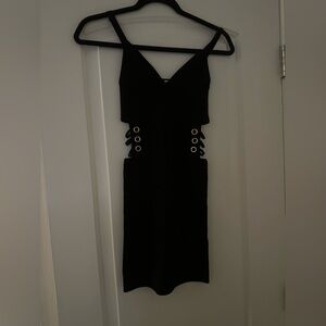 Good American Black Caged Mini Dress